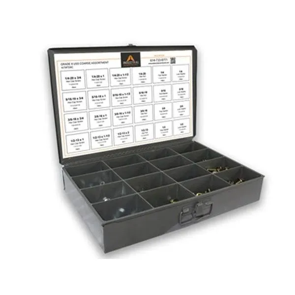 1275 Piece Grade 5 USS Coarse Thread Bolt and Nut Drawer Assortment