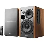 Edifier R1280DB Powered Bluetooth Bookshelf Speakers - Optical Input - Wireless Studio Monitors - 4 Inch Near Field Speaker - 42w RMS - Wood Grain (Black)