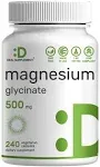 Magnesium Glycinate Capsules 500mg 240 Count