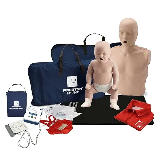 MCR Medical PRESTAN Adult and Infant CPR Manikin Kit with Feedback, Prestan UltraTrainer, and MCR Accessories