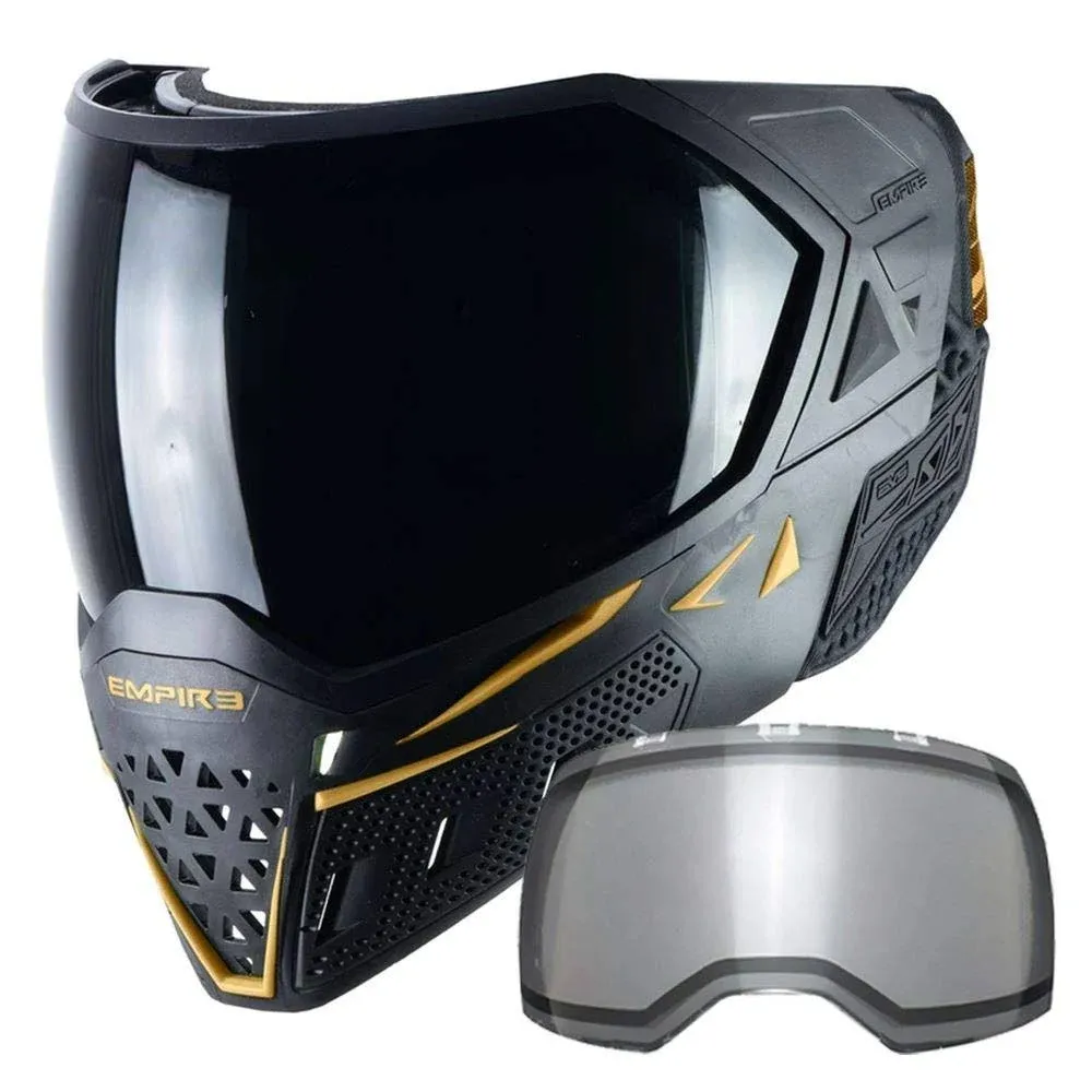 Empire EVS Thermal Paintball Mask/Goggle - 2 Thermal Lenses - Black/Gold