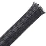 100ft - 3/4 inch PET Expandable Braided Sleeving – Black – Alex Tech Braided Cable Sleeve