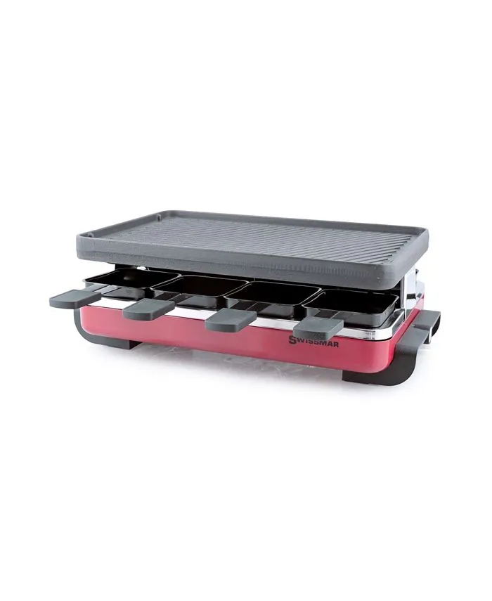 Swissmar Classic Raclette Grill - Cast Iron Red Reversible - 8 Person - KF-77046