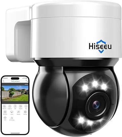 Hiseeu 5MP PoE Security Camera, Spotlight with 2-Way Audio, Compatible PoE Security Camera System