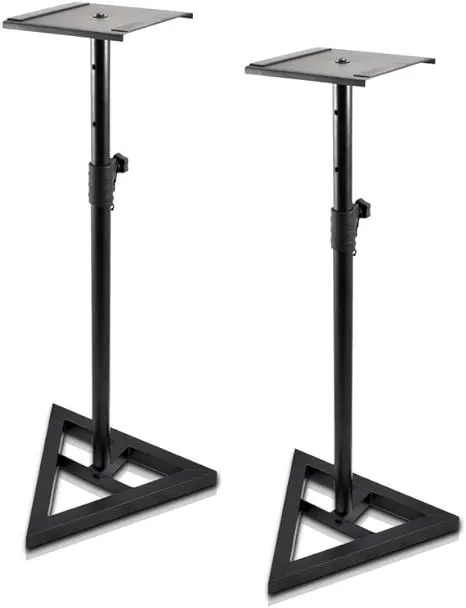 Pyle Pro PSTND35 Heavy Duty Telescoping Monitor Speaker Stands (Pair, Black)