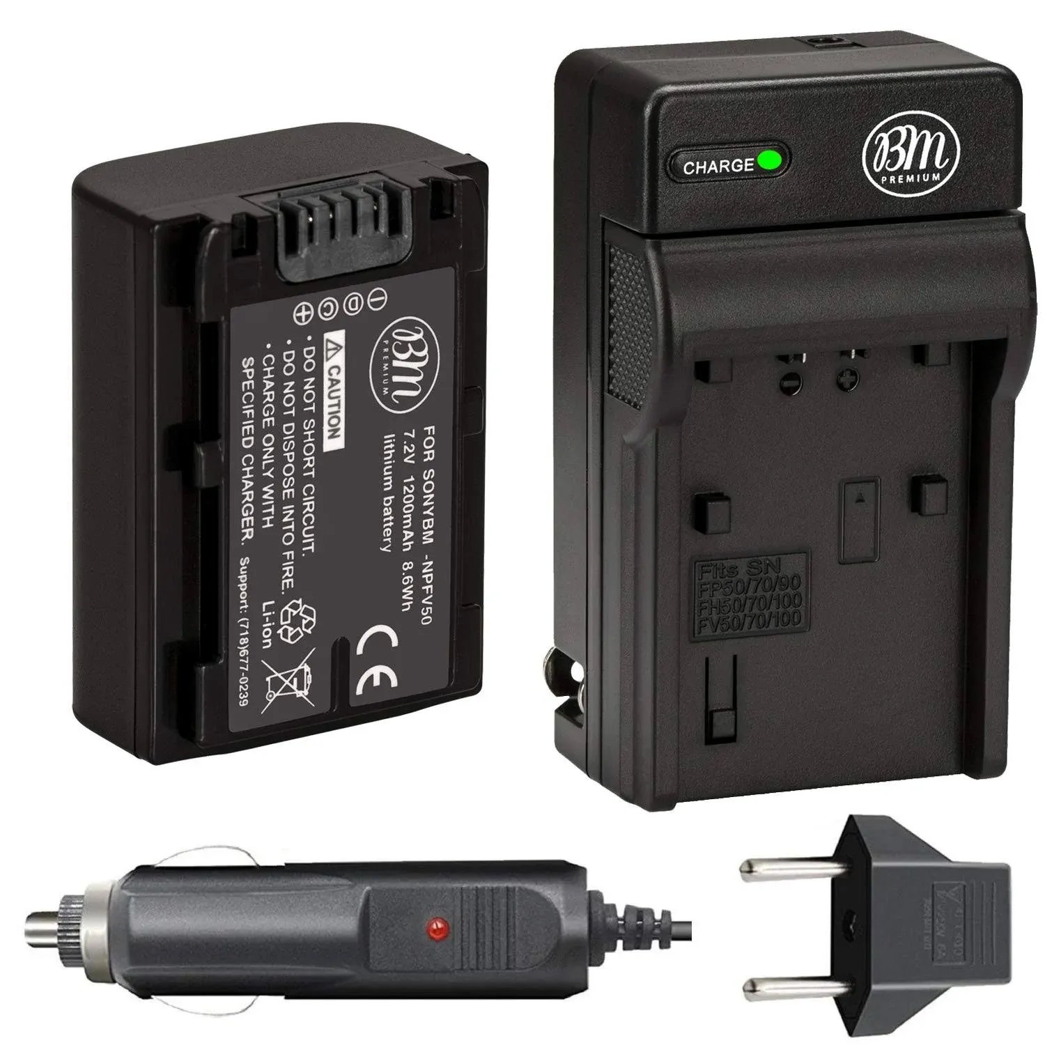 Np-fv50 Battery and Battery Charger for Sony DCR-SX44 Dcr-sx45 Hdr-pj200 Hdr ...