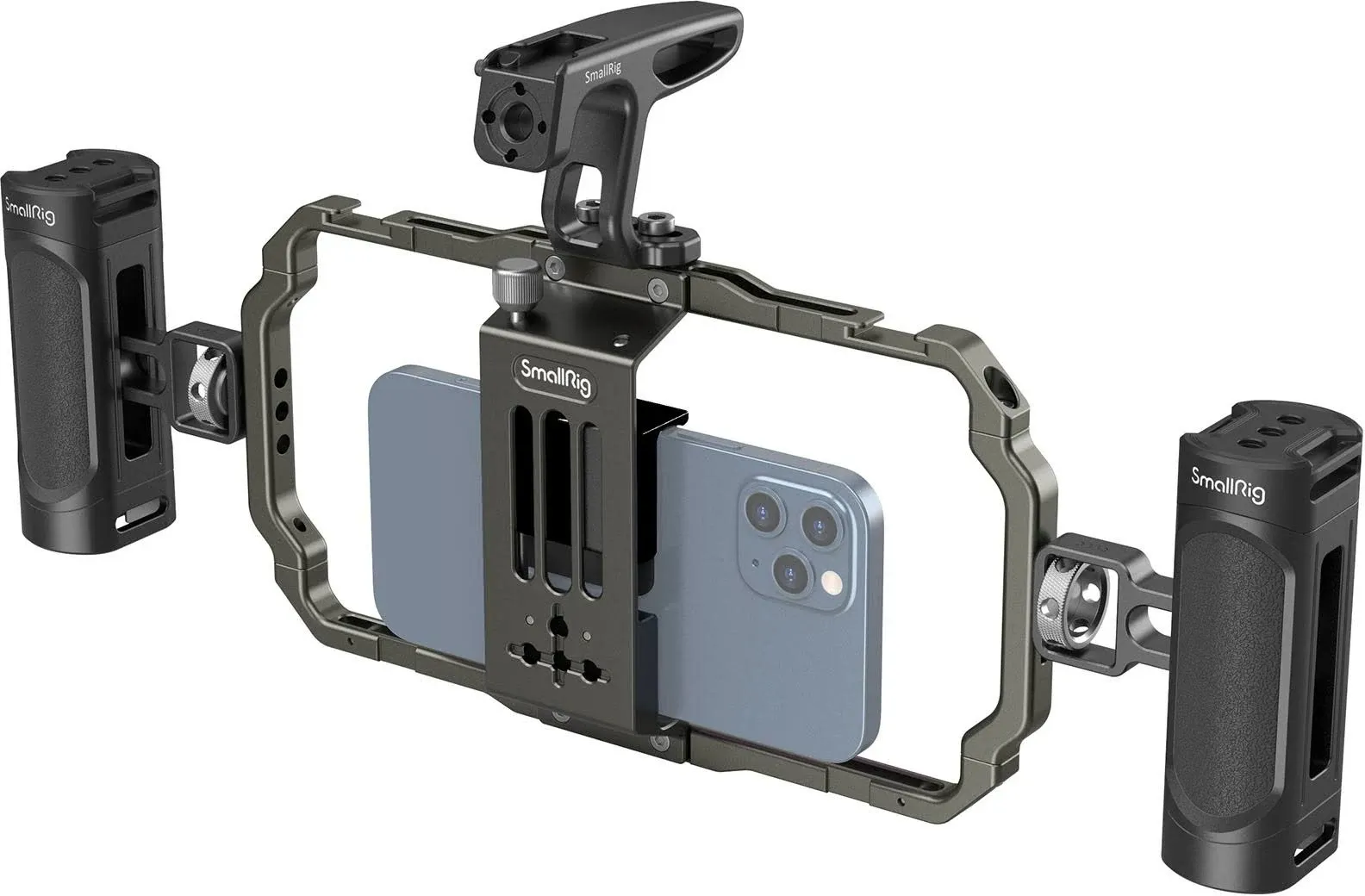 Smartphone Cage Tripod Mount with Foldable Handles and Wireless Contro