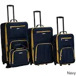 Rockland Journey Softside Upright Luggage Set, Expandable, Charcoal, 4-Piece ...