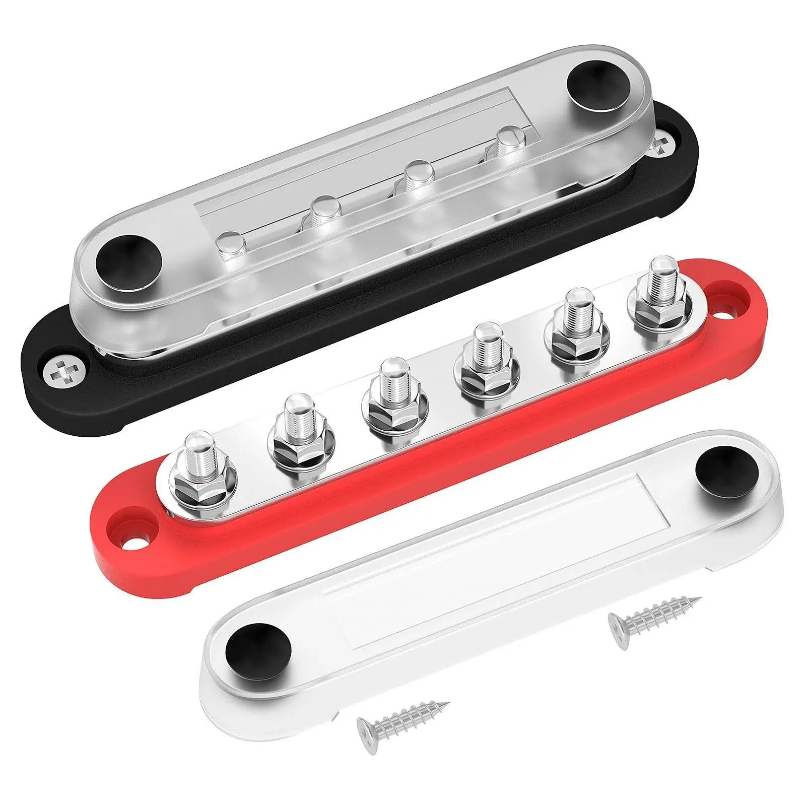 DaierTek Marine Bus Bar 12V 6 x 1/4&#034; M6 Terminal Studs 12V Bus Bar Terminal B...