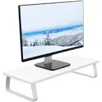 VIVO 39 inch Extra Long Monitor Stand, Wood and Steel Desktop Riser, Dual Screen, TV, Keyboard, Laptop, Ergonomic Desk and Tabletop Organizer, Light Wood, STAND-V000WL