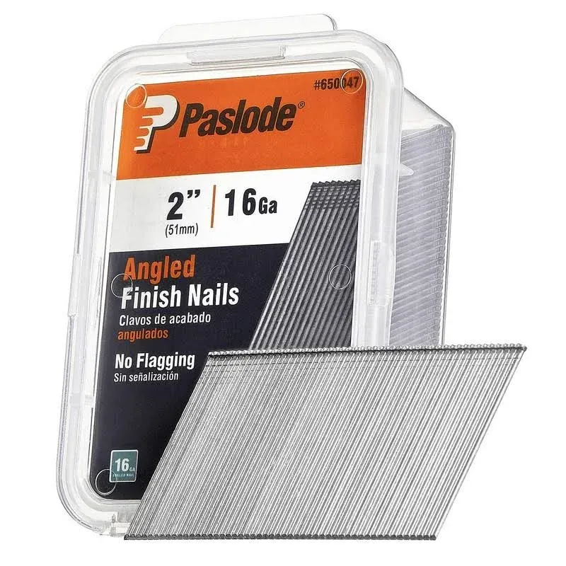 Paslode, Finishing Nail, 650047, 20 Degree Angled Galvanized, 16 Gauge, 2,000 pe