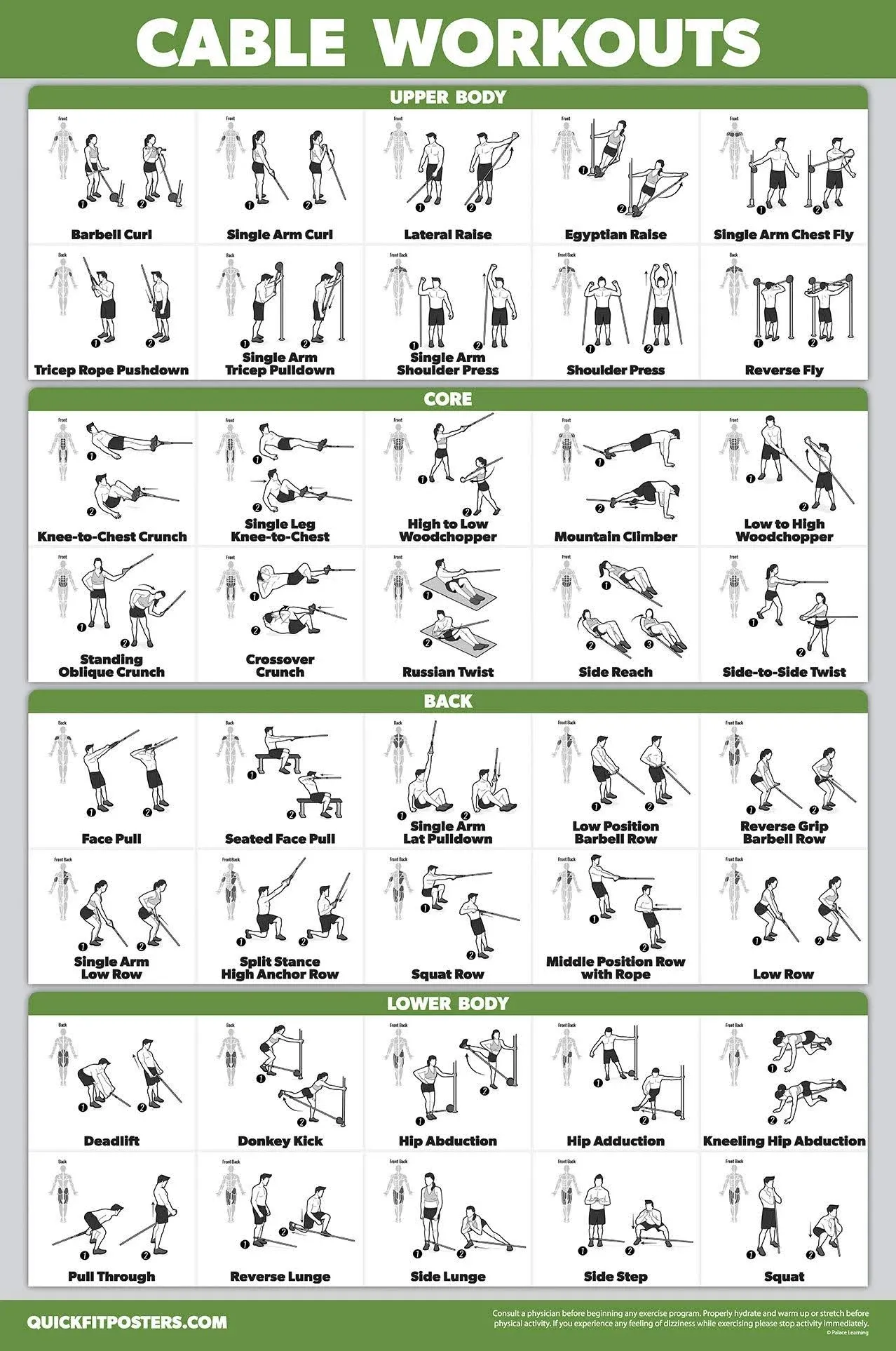 QuickFit Cable Machine Workout Poster