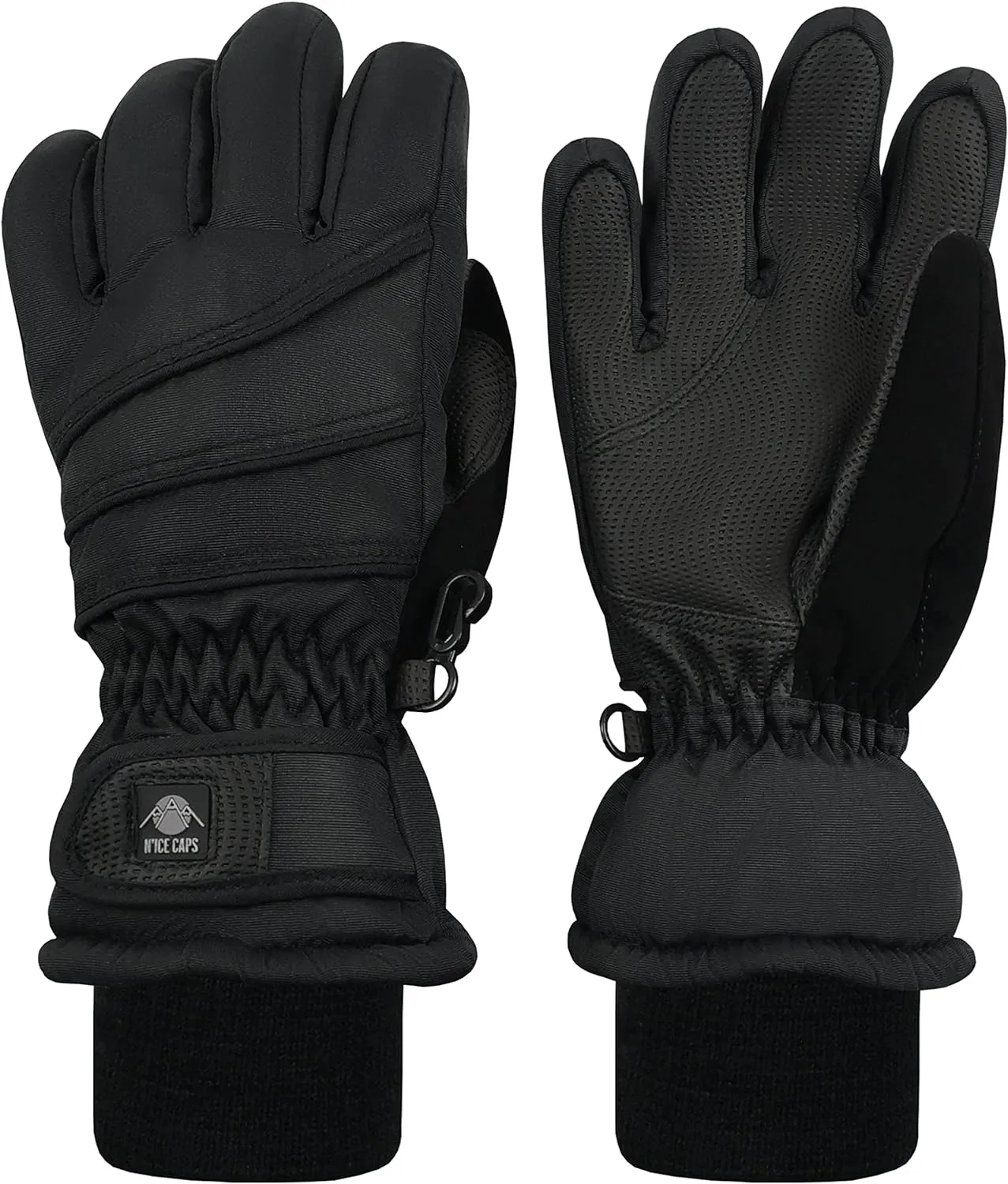 N&#039;Ice Caps Kids Waterproof Thinsulate Warm Winter Snow Gloves Black 1