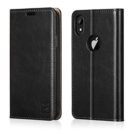 Belemay iPhone XR Wallet Case, iPhone XR Case, [Genuine Cowhide Leather Case ...