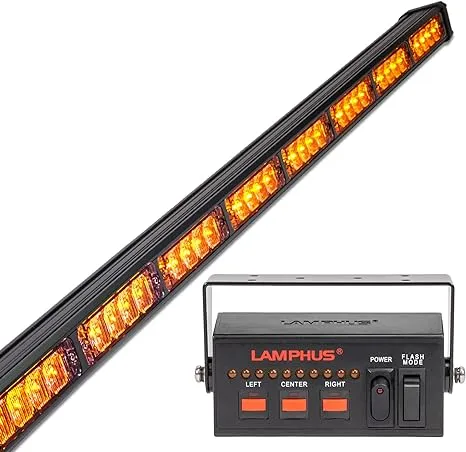 SolarBlast 38&#034; 32W Amber Flashing LED Traffic Advisor Light Bar for Tow Truck