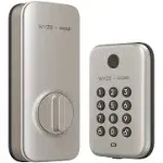 Wyze Lock Bolt Satin Nickel, Fingerprint Keyless Entry Door Lock, Smart Bluetooth Deadbolt Replacement, Backlit Keypad, IPX5 Weatherproof, History & Schedules, Auto-Lock, BHMA, UL 20-Min Fire Rated