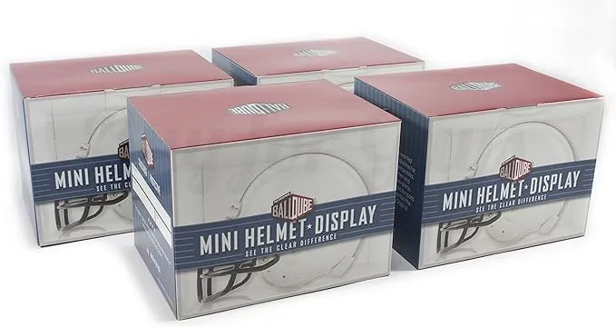 Ballqube Mini Football Helmet Display Box - Set of 4