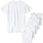 Hanes Men's Crew Neck T-Shirts, White, S - 6 pack