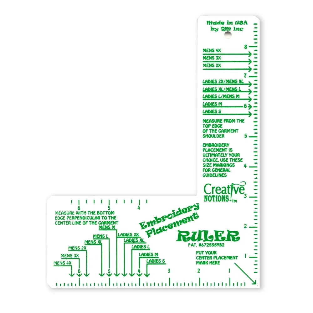 Embroidery Placement Ruler #CNEPR1