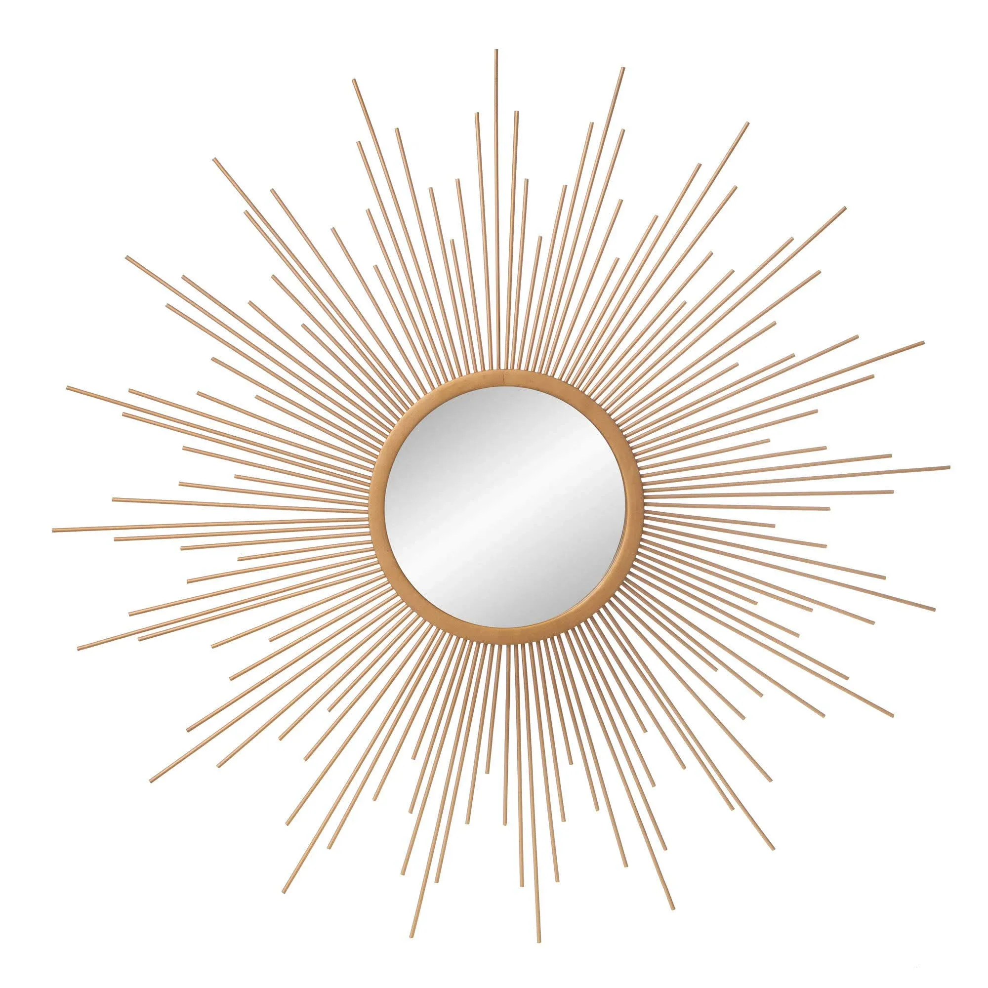 Art Deco Sunburst Golden Wall Accent Mirror - 30