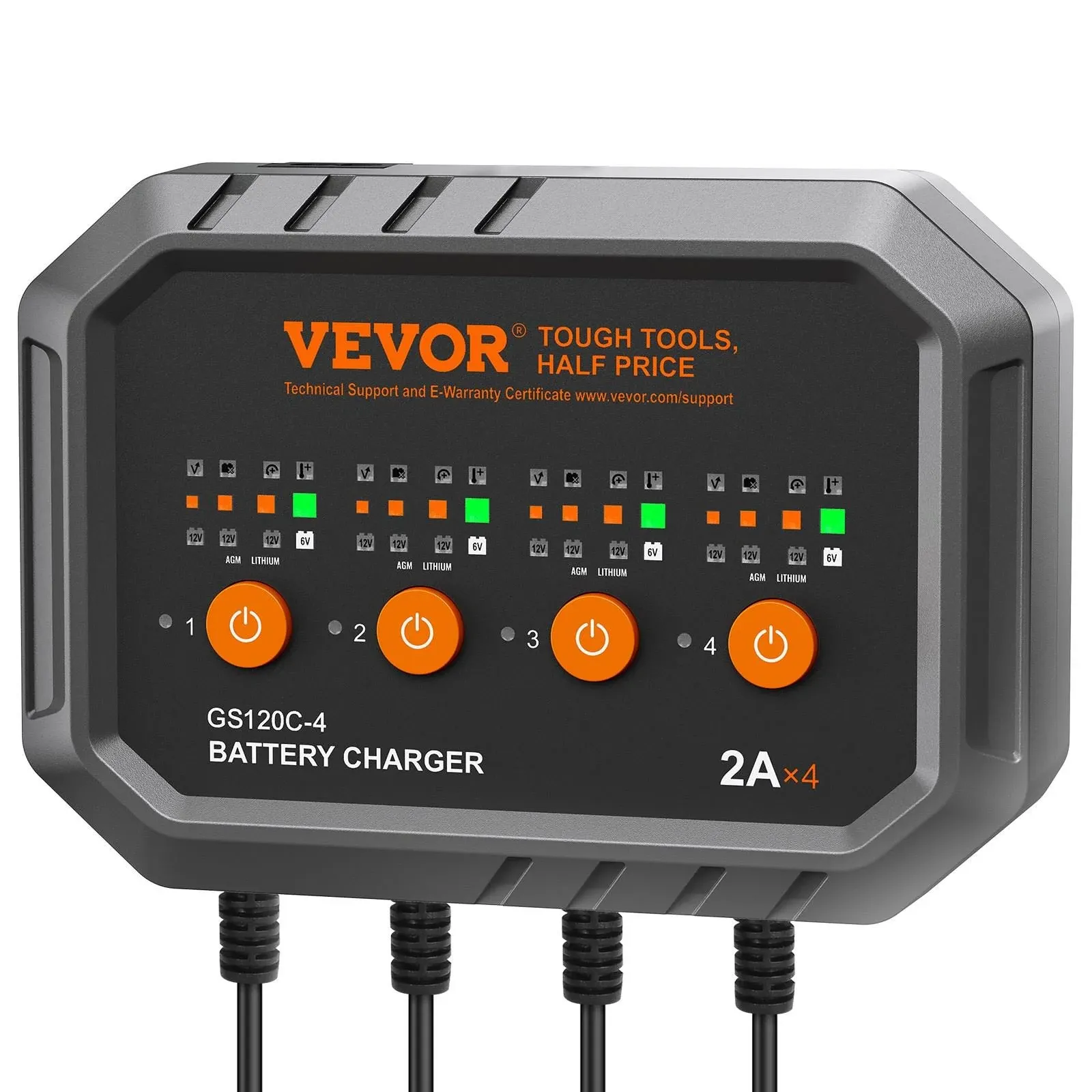 VEVOR Smart Battery Charger 8-Amp LiFePO4 Lead-Acid