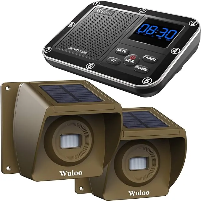 Wireless Solar Driveway Alarm Motion Sensors Detectors 1800 Feet Outdoor Range   | eBay