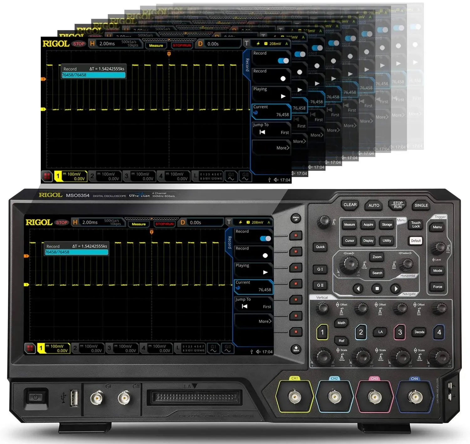 Rigol MSO5354 Digital Oscilloscope with 350 MHz BW, 4 Channels, 8GSa/s, Max ...