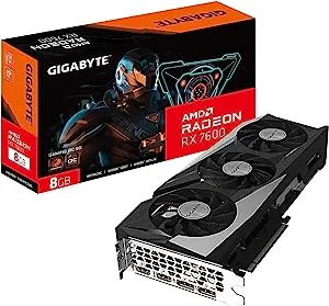 GIGABYTE Radeon RX 7600 GAMING OC 8G Graphics Card, 3x WINDFORCE Fans 8GB