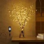 Branch Lights Plug in with Timer Willow Branches with Lights for Vase Twig 32IN