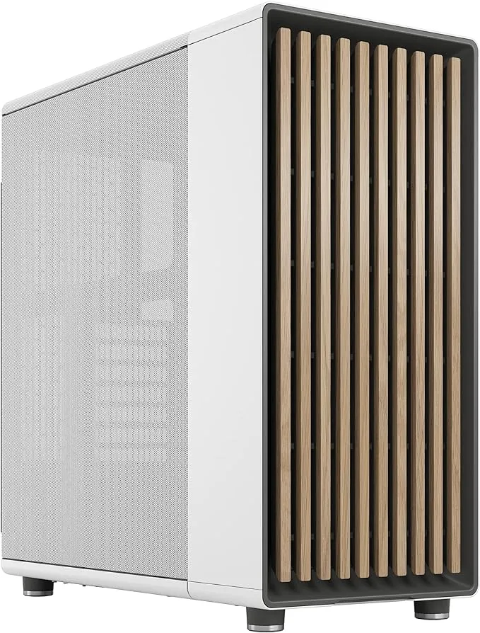 Fractal Design North Chalk White - Genuine Oak Wood Front - Mesh Side Panels - Two 140mm Aspect PWM Fans Included - Type C USB - ATX Airflow Mid Tower PC Gaming CaseFractal Design North Chalk White - Genuine Oak Wood…