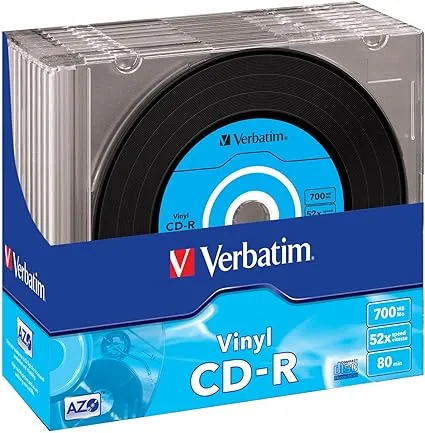 Verbatim 43426 52x Vinyl CD-R - Slim Case 10 Pack