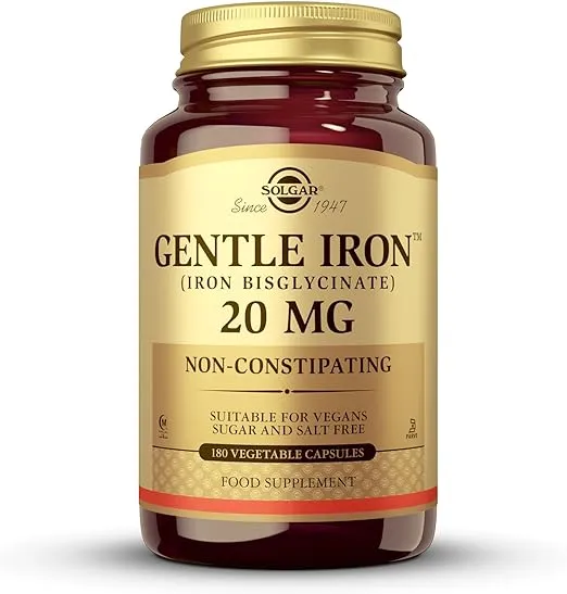 Solgar, Gentle Iron, 25 mg, 180 Vegetable Capsules