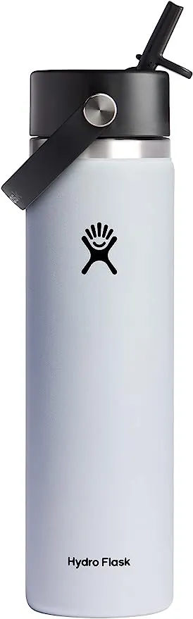 Hydro Flask 32 oz Wide Mouth Flex Straw Cap White