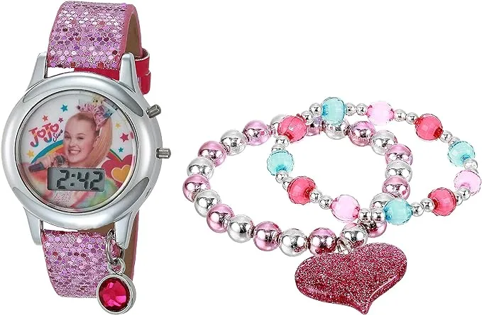 JoJo Siwa Girls&#039; Quartz Watch with Rubber Strap, Pink, 13mm Model: JOJ40050AZ