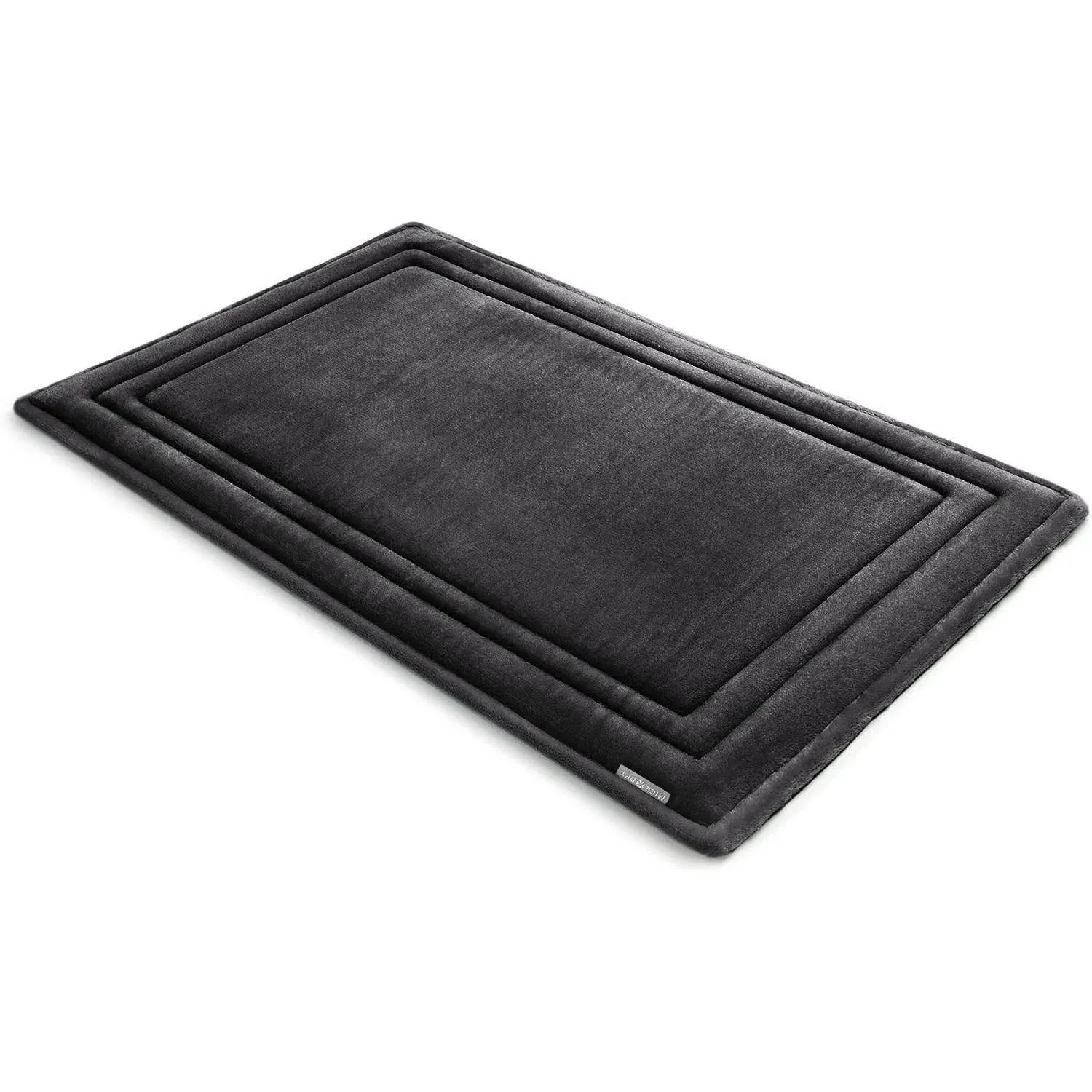 MICRODRY - Luxurious Memory Foam Bath Mat, Absorbent Bath Mat with Skid-Resistant Base, Machine Washable Rug for Bathrooms, Kitchens & More, 17 x 24 inches, Dark Grey