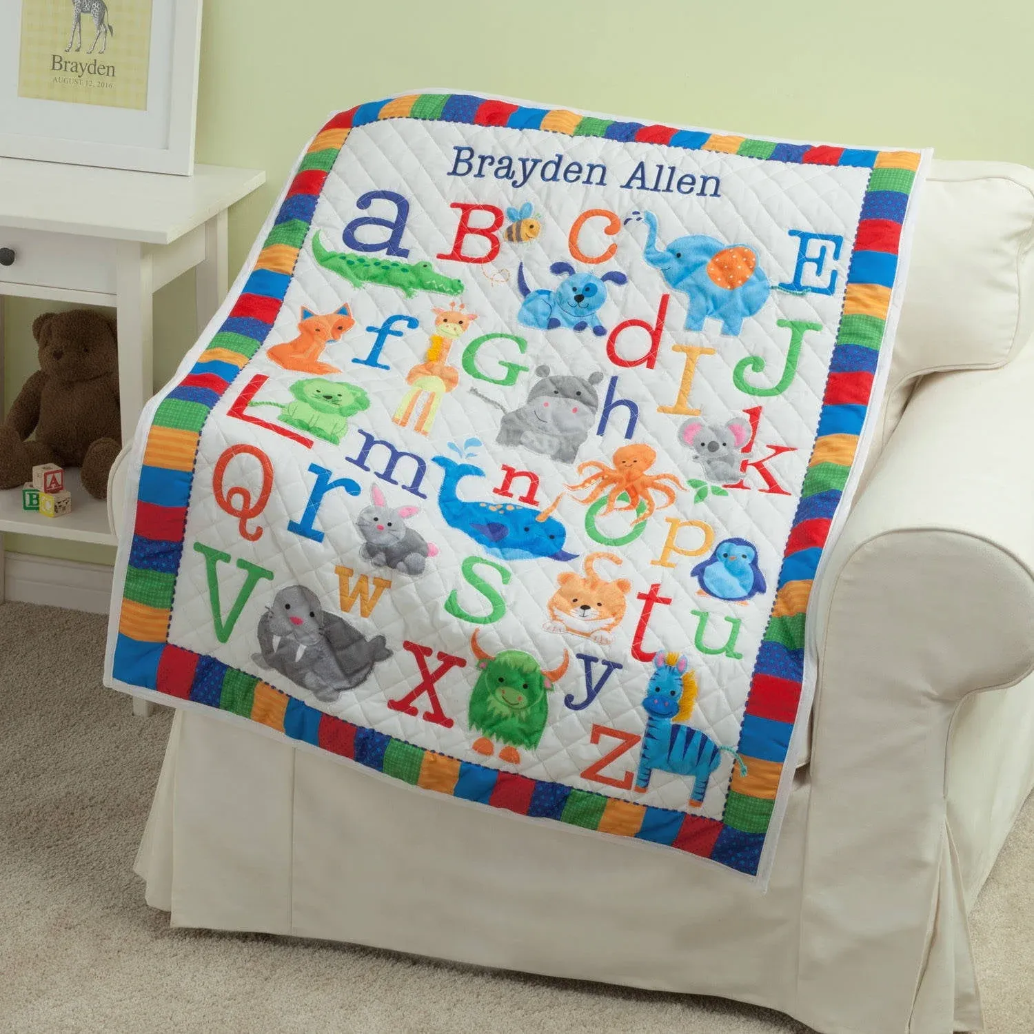 Personalized ABC Quilt - Primary Colors