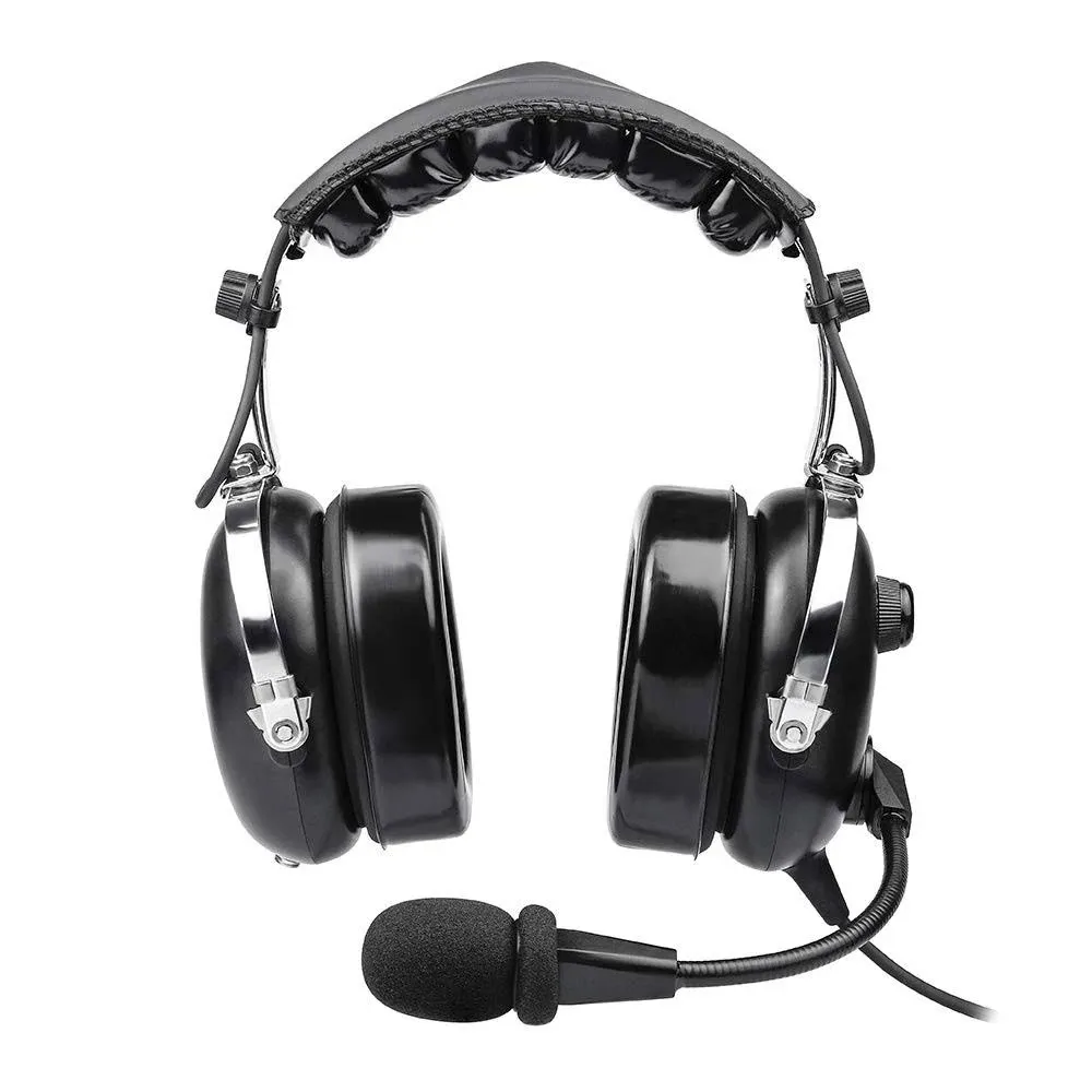 Aviation Headset for Pilots, Aviation Headset with Comfort Ear Seals, 24db Noise Cancelling, MP3 Support and Carrying Case