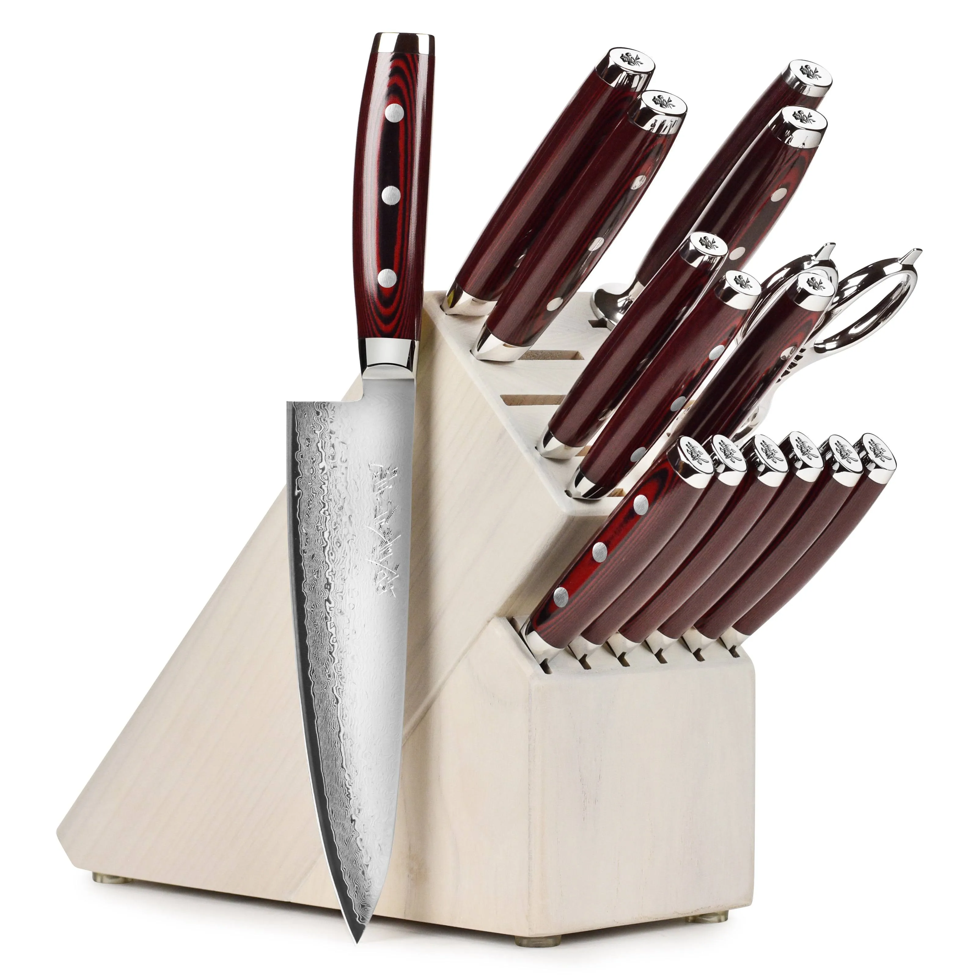 Yaxell Super Gou SG2 16 Piece Gray Ash Knife Block Set