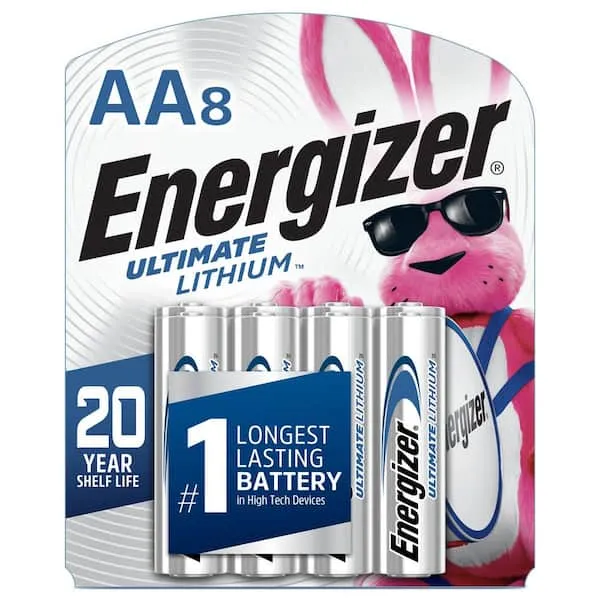 Energizer Ultimate Lithium AA Batteries (8 Pack), Double A Batteries