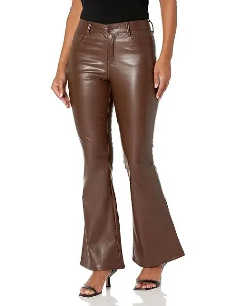 Dollhouse Women's Juniors Vegan Leather Flare, Size: 1, Brown