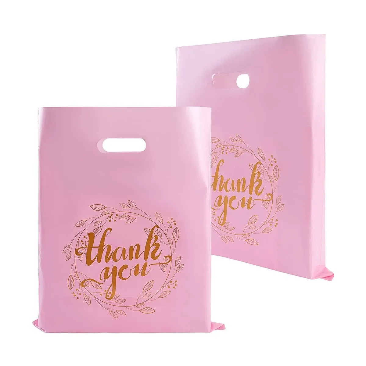 Wishop 100 Pieces 12x15 Thank You Merchandise Bags Party Gift Bags Candy Bags for ...