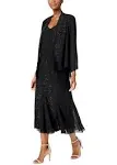 R&M Richards 058260 Long Formal Jacket Dress Black / 10