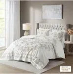 Madison Park - Violette 3 Piece Tufted Cotton Chenille Coverlet Set - Ivory/Taupe - King/Cal King