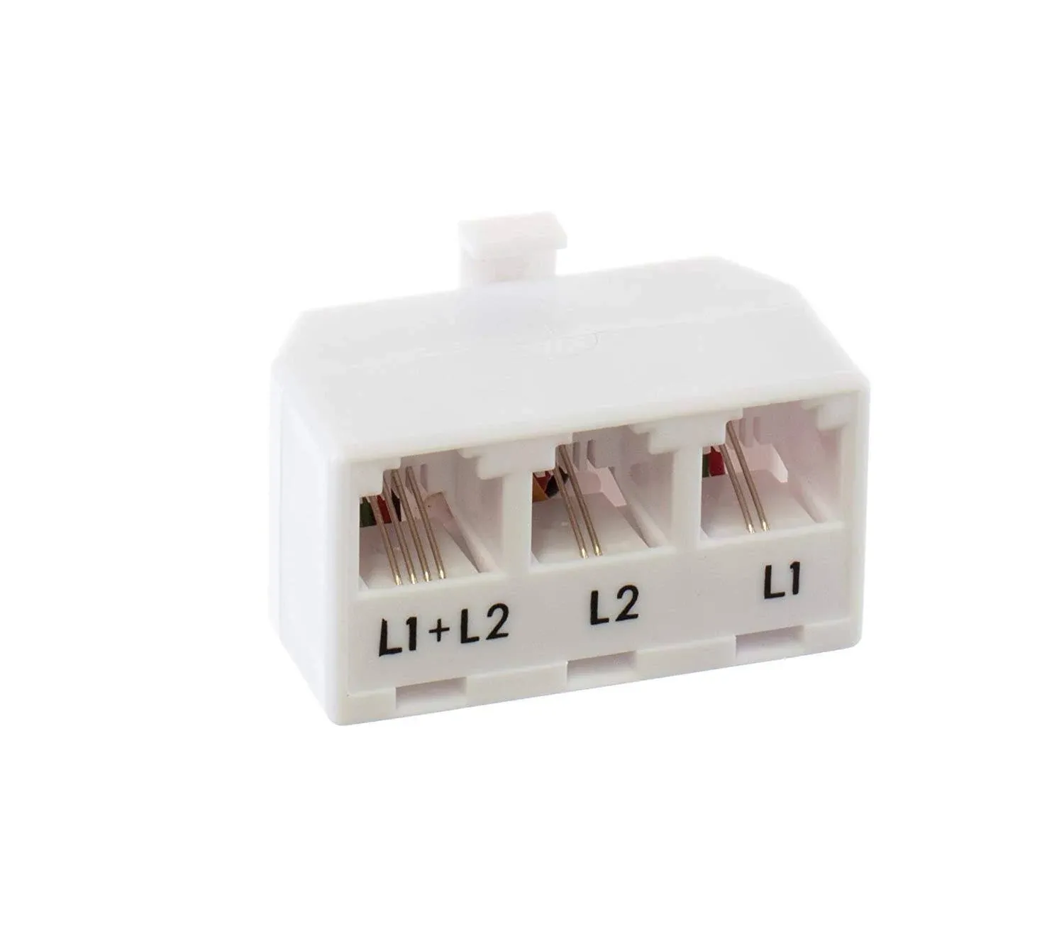 Telephone Line Splitter Adapter RJ11| Dual Line Separator 4 Conductor (WHITE)