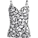 Lands' End Women's Chlorine Resistant Wrap Underwire Tankini Swimsuit Top