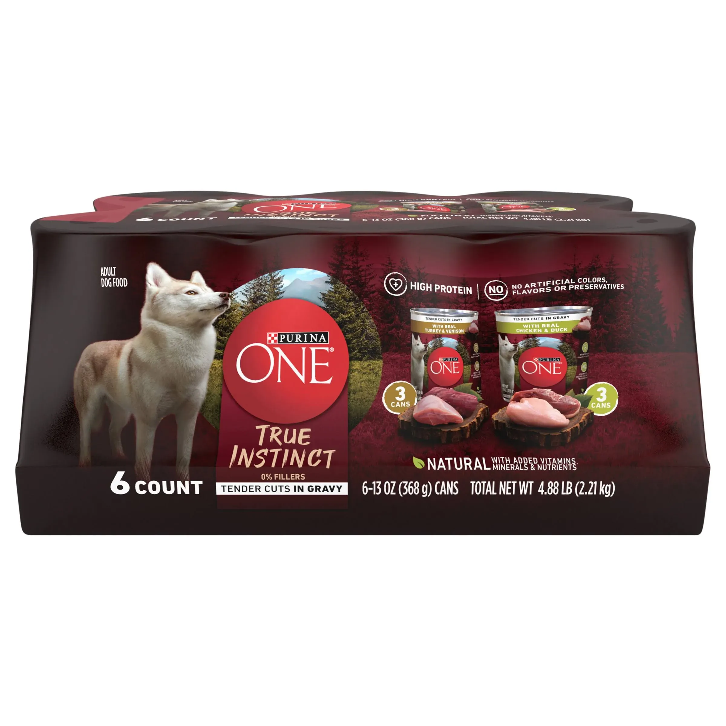 Purina ONE SmartBlend Tender Cuts In Gravy Chicken & Beef Entrée Wet Dog Food - 13oz/6ct Variety Pack