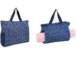 Yoga Mat Tote Pilates Bag - Waterproof Yoga Gym Bags and Carriers Fits Your All Stuff with Wet Pocket Zipper Yoga Mat Holder