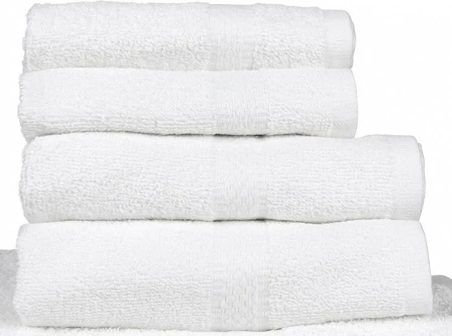 Admiral Hospitality Washcloths (12 Pack), White, Cotton/Poly Blend, For Bathroom Hotel, Motel, Home, AirBNB, Durable