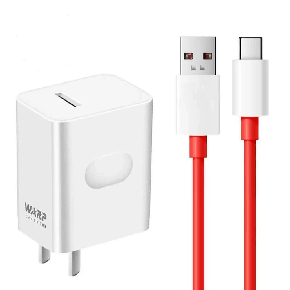 Warp Charger,30W Quick Rapid Charge Power AC Wall Adapter with USB-C Fast Charging Data Cable 3.3FT [5V 6A] Compatible with OnePlus 9/8Pro/ 7T/ 6/ 5T/ 5/ 3T/ 3 (White)