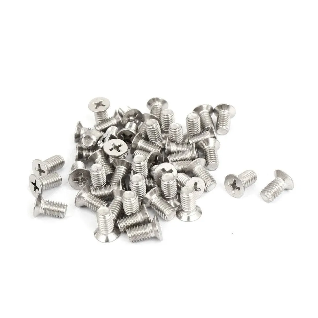 Uxcell M6x12mm Countersunk Flat Head Cross Phillips Screw Bolts 50pcs